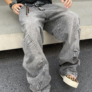 Wide Leg Jeans Hip Hop Baggy Denim Pants Y2K Streetwear Jeans