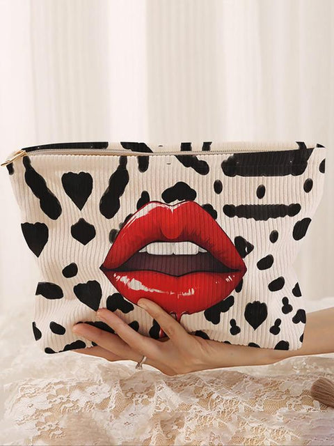 Fashion Lip Print Travel Makeup Bag
