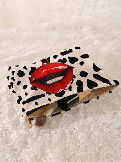 Fashion Lip Print Travel Makeup Bag