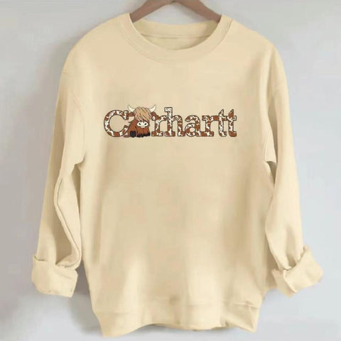 Women's Highland Cow Crewneck Sweatshirt