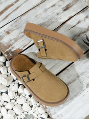 Women's Solid Color Slip-On Suede Platform Clogs