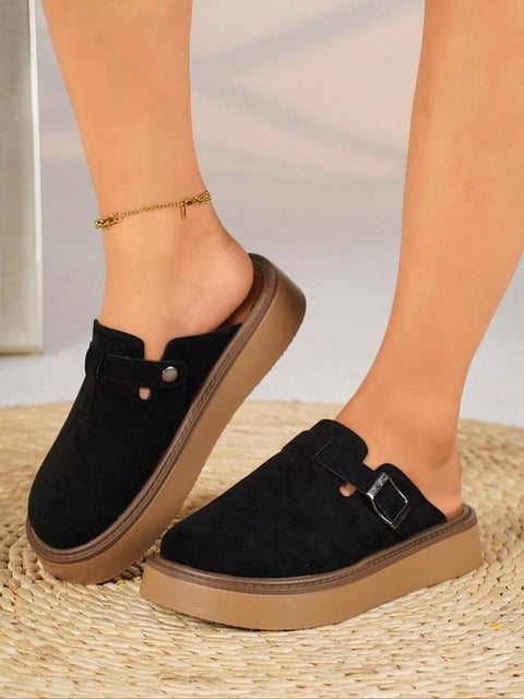 Women's Solid Color Slip-On Walking Shoes