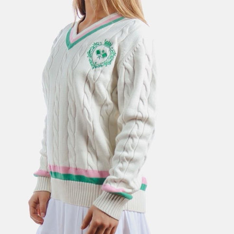 Preppy Pickleball Cotton Sweater