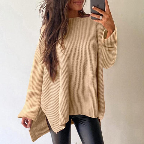 pricot Cable Knit Drop Shoulder Sweater