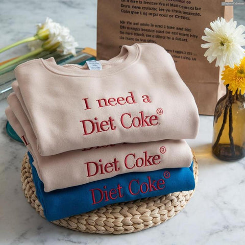 Embroidered "I NEED a DIET COKE" Sweatshirt