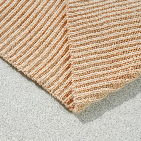 pricot Cable Knit Drop Shoulder Sweater