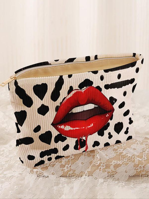Fashion Lip Print Travel Makeup Bag