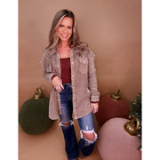 The Aspen Shacket- Vintage Mocha
