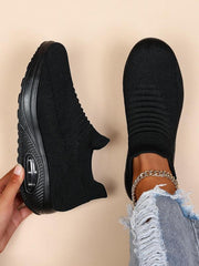 Women's Solid Color Slip-On Walking Sneakers