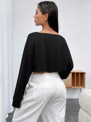 Chic Boat Neck Drop Shoulder Tee