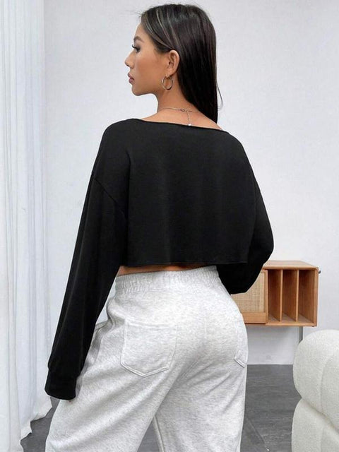 Chic Boat Neck Drop Shoulder Tee
