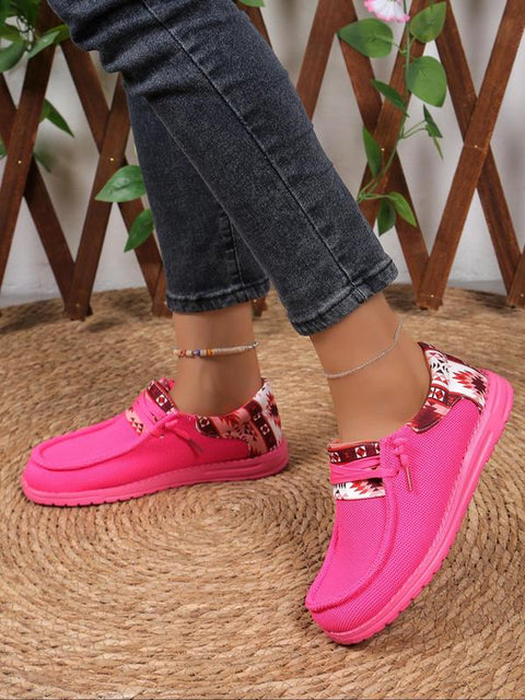 Women's Ethnic Pattern Slip-On Sneakers