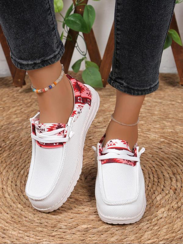 Women's Ethnic Pattern Slip-On Sneakers