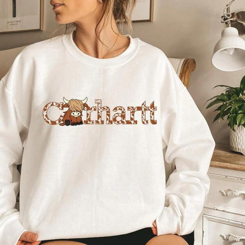 Women's Highland Cow Crewneck Sweatshirt