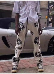 Korean Style Fashionable Embroidery Slim Fit Men's Jeans Casual Versatile Draped Straight Leg Denim Pants From China
