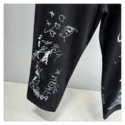 American Hip Hop Baggy Jeans Mens Clothing Streetwear Paint Graffiti Black Skateboard Street Dance Pants Kpop Denim Trousers