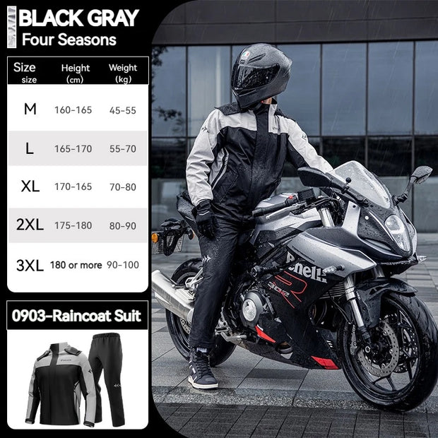 SULAITE Motorcycle Raincoat Suits Men Waterproof Rain Gear Rain Jacket Reflective Work Rain Coats Lightweight Hiking Rainsuit