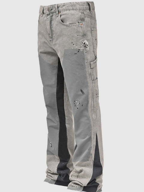 Washed Jeans Men Vintage Ankle Length Trousers Mid Waist Pockets Button Zipper Fly Distressed Denims Streetwear Straight Pants