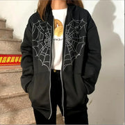 Women's Sweater Gothic Sweater Fashion Y2K Spider Web Hot Diamond Printing Artwork Autumn Winter 2024 Sports Casual Streetwear