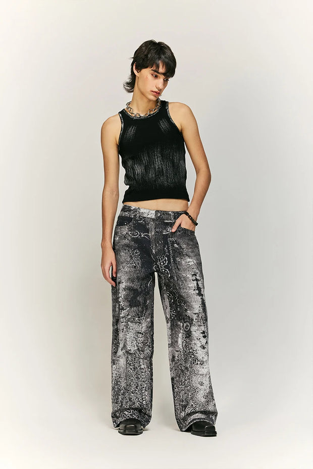 Y2K Fashion Design Jeans for Men and Women 2024 New Clothing Street Cool Loose Straight Retro Washed High-End Trousers