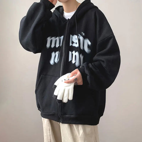 Y2K Rhinestone Cobweb Zip Up Oversized Sweatshirt 2022 Autumn Goth Hoodie Men Women Grunge Hooded Jacket Streetwear Y2K Clothing