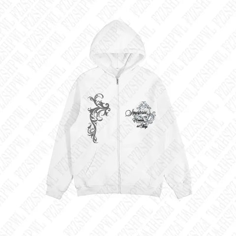 Dark Faux Fur Collar Harajuku Punk Y2K Zip up hoodie High street Skull Zipper Hoodie sweatshirt Retro Hip Hop Top Gothic Jacket