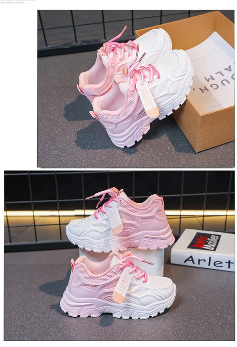 Ultra-Light Breathable Kids Sports Shoes Spring Autumn New Style Primary School Students Running Shoes Boys Girls Net Face