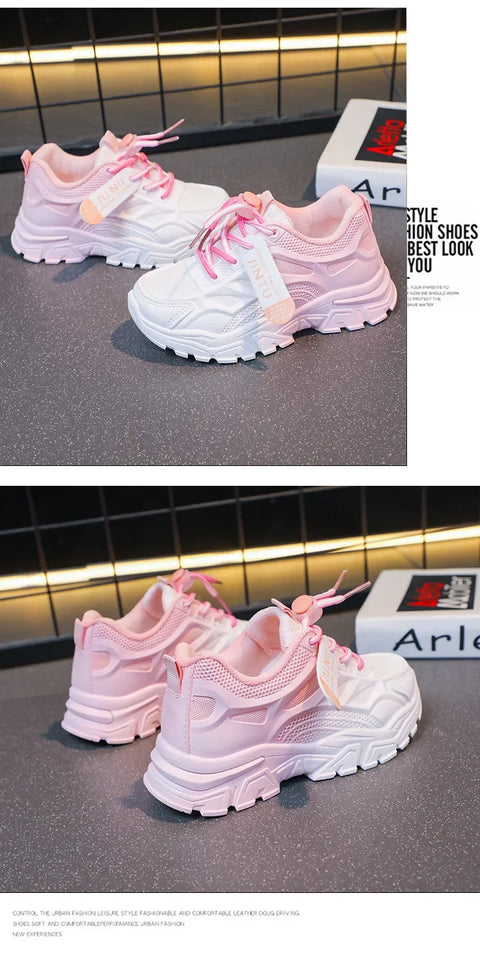 Ultra-Light Breathable Kids Sports Shoes Spring Autumn New Style Primary School Students Running Shoes Boys Girls Net Face