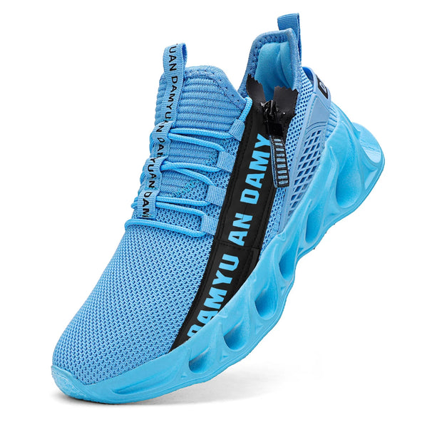 Mens Athletic Shoes with Shock Cushioning Cup Insole Breathable Zipper Design Enhanced Fasticity for Optimal Comfort in Sports