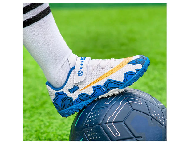Cristiano Ronaldo Kids Soccer Shoes Boys And Girls Training Match Play Magic Tape Sticky Trainers Football Boots For Children