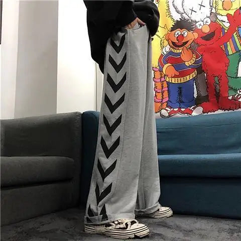 Japanese Y2k Oversize Graphic Wide Sweatpants Men Streetwear Print Casual Track Pants Male Sport Straight Trousers