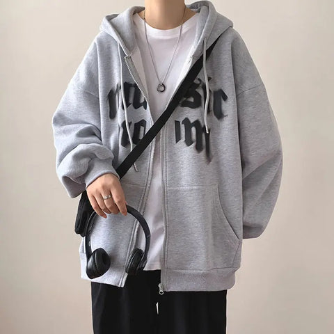 Y2K Rhinestone Cobweb Zip Up Oversized Sweatshirt 2022 Autumn Goth Hoodie Men Women Grunge Hooded Jacket Streetwear Y2K Clothing