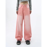 Loose Straight Leg Denim Wide Leg Pants Women's Style Washed out Vintage Colored Jeans Spring Summer Casual Female Clothing