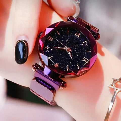 Luxury Starry Sky Women Watches Magnetic Mesh Belt Band Watch Women's Fashion Dress Wristwatch Zegarek Damski Reloj Mujer