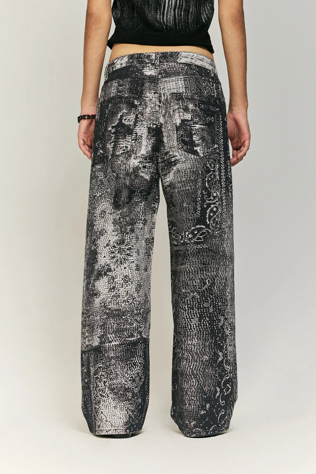Y2K Fashion Design Jeans for Men and Women 2024 New Clothing Street Cool Loose Straight Retro Washed High-End Trousers