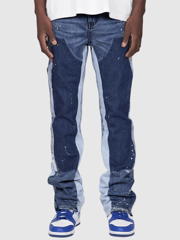 Washed Jeans Men Vintage Ankle Length Trousers Mid Waist Pockets Button Zipper Fly Distressed Denims Streetwear Straight Pants