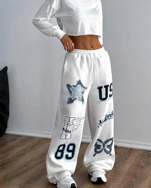 Street Hip-hop Loose Cotton Straight Wide-leg Casual Pants Women American Retro Harajuku Y2K Fashion Oversized Trousers