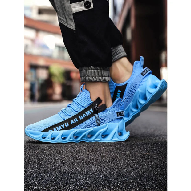Mens Athletic Shoes with Shock Cushioning Cup Insole Breathable Zipper Design Enhanced Fasticity for Optimal Comfort in Sports