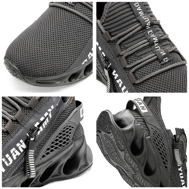 Mens Athletic Shoes with Shock Cushioning Cup Insole Breathable Zipper Design Enhanced Fasticity for Optimal Comfort in Sports