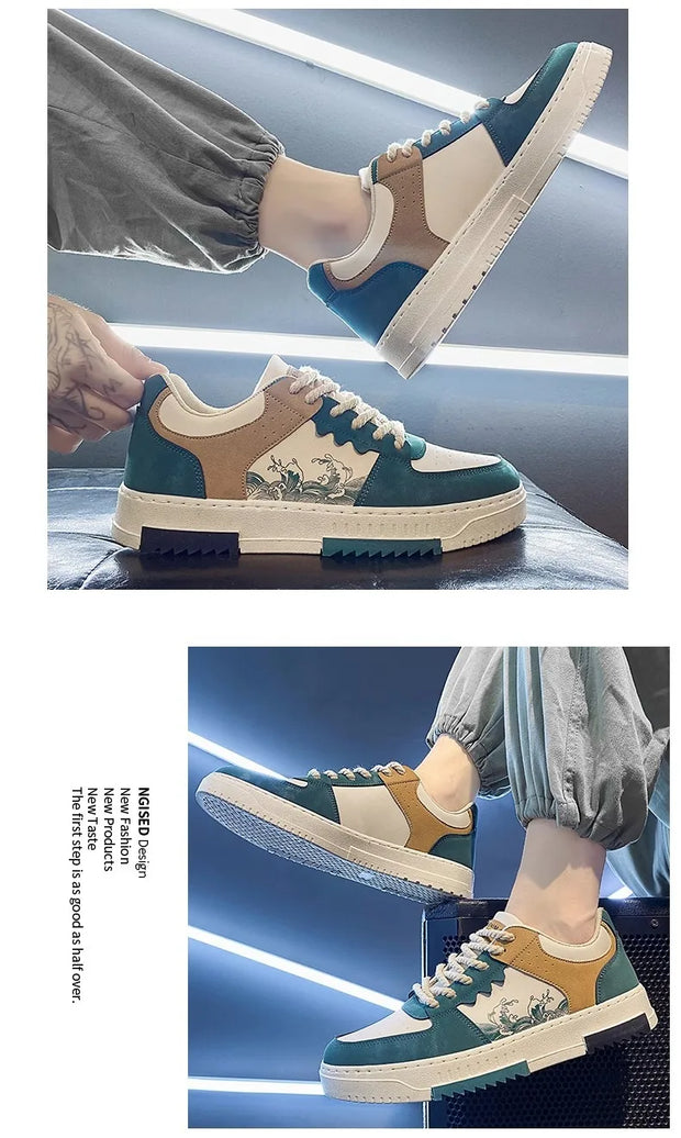 hot sale Students casual sports board shoes Outdoor men's Leisure sneakers  Non-slip thick bottom Men's running shoes