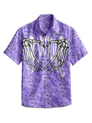 3D Y2k Button Shirt Gothic Pink Skull Print Hawaiian Shirt Men/Women Unisex Shirts Summer Short Sleeve Shirt Streetwear