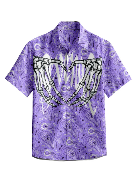 3D Y2k Button Shirt Gothic Pink Skull Print Hawaiian Shirt Men/Women Unisex Shirts Summer Short Sleeve Shirt Streetwear