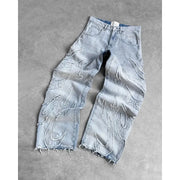Y2K High Quality Vintage Jeans American Fashion Harajuku Flame Embroidery High Waist Wide Leg Jeans Men Women Hip Hop Streetwear