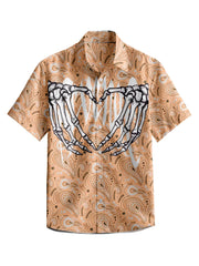 3D Y2k Button Shirt Gothic Pink Skull Print Hawaiian Shirt Men/Women Unisex Shirts Summer Short Sleeve Shirt Streetwear