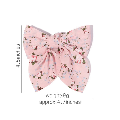 2Pcs/Set Girls Sweet Print Bows Hair Clips Hairpins Ribbon Barrettes Duckbill Clip Headwear Female Summer Hair Accessories