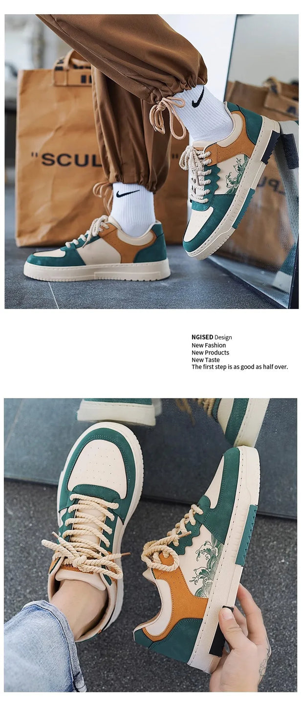 hot sale Students casual sports board shoes Outdoor men's Leisure sneakers  Non-slip thick bottom Men's running shoes