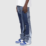 Washed Jeans Men Vintage Ankle Length Trousers Mid Waist Pockets Button Zipper Fly Distressed Denims Streetwear Straight Pants