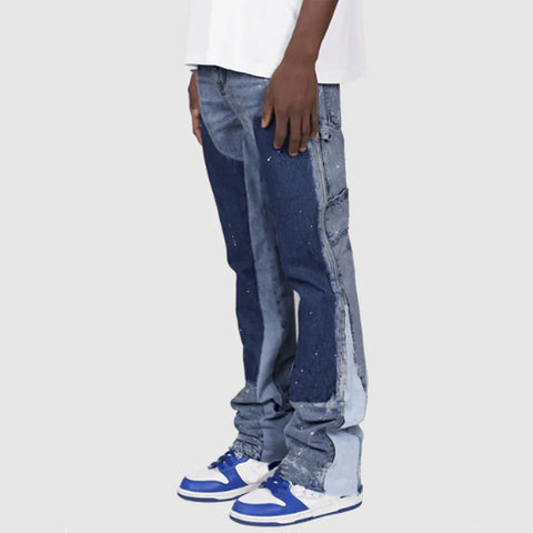 Washed Jeans Men Vintage Ankle Length Trousers Mid Waist Pockets Button Zipper Fly Distressed Denims Streetwear Straight Pants