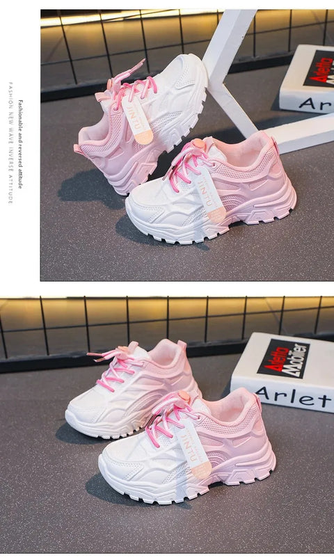 Ultra-Light Breathable Kids Sports Shoes Spring Autumn New Style Primary School Students Running Shoes Boys Girls Net Face