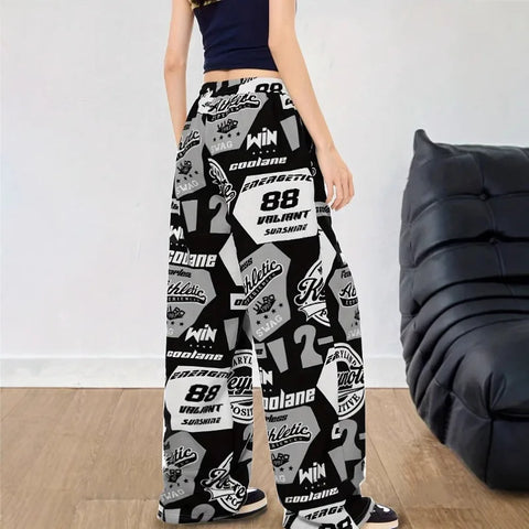 Goth Graphic Print Trousers Women Pants Street Hip Hop Harajuku Vintage Sweatpants Women Clothing Loose Casual Joggers Women